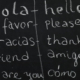 a spanish lesson on a blackboard