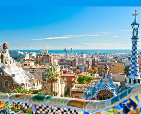 A cityscape view of Barcelona Spain